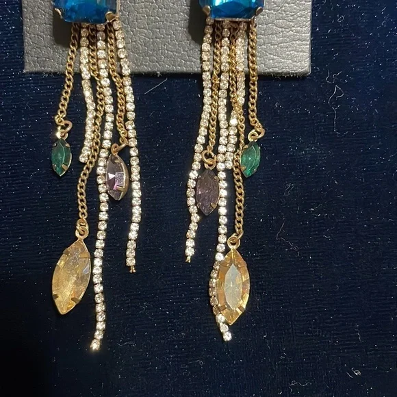 Steve Madden Earrings Colorful Dangle Bling Earrings Sold Out in Stores 🆕 💎 - Picture 7 of 11